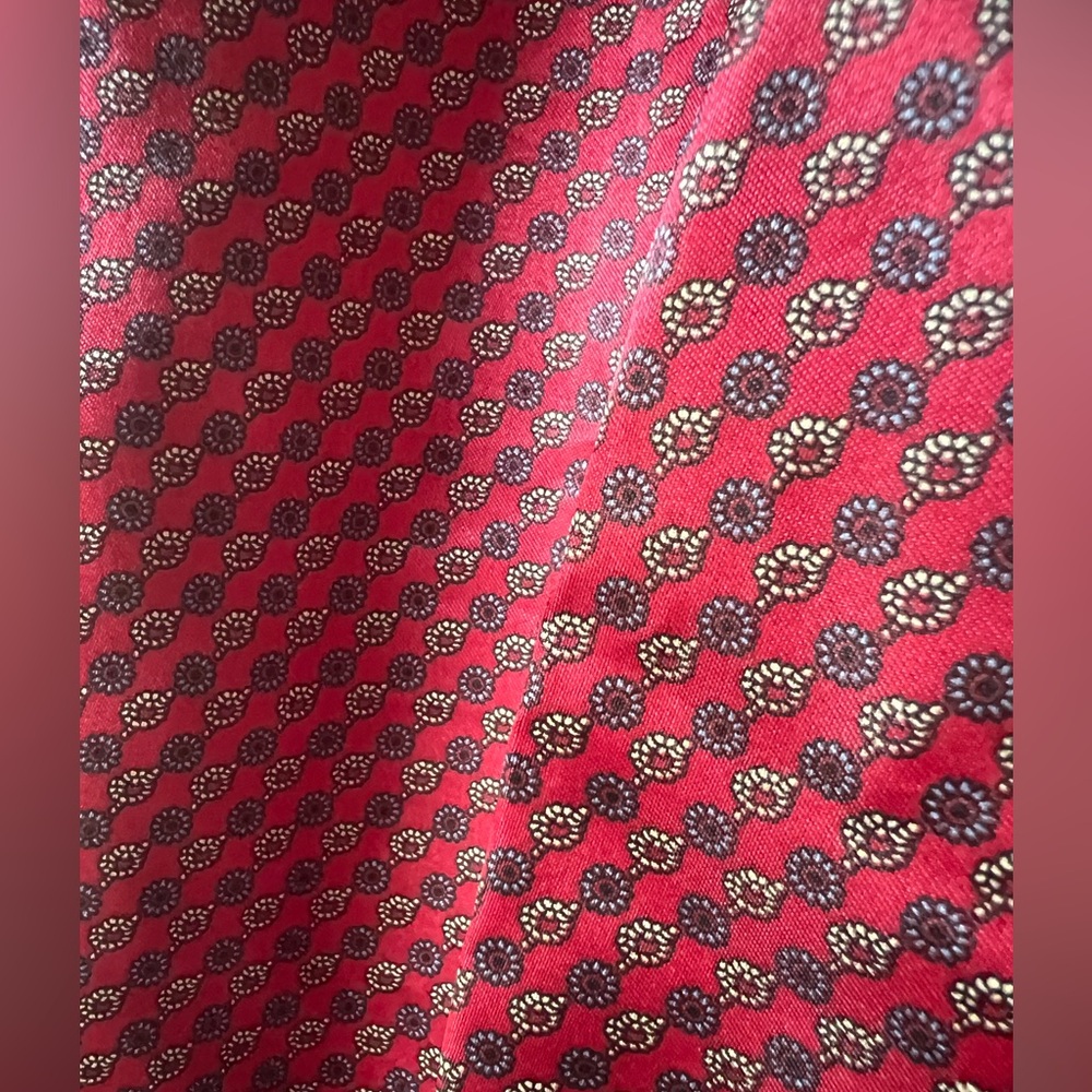 Katelyn Court Maroon Navy Gray Geometric Flower Print Satin Feel Pajamas Size S - Picture 10 of 12